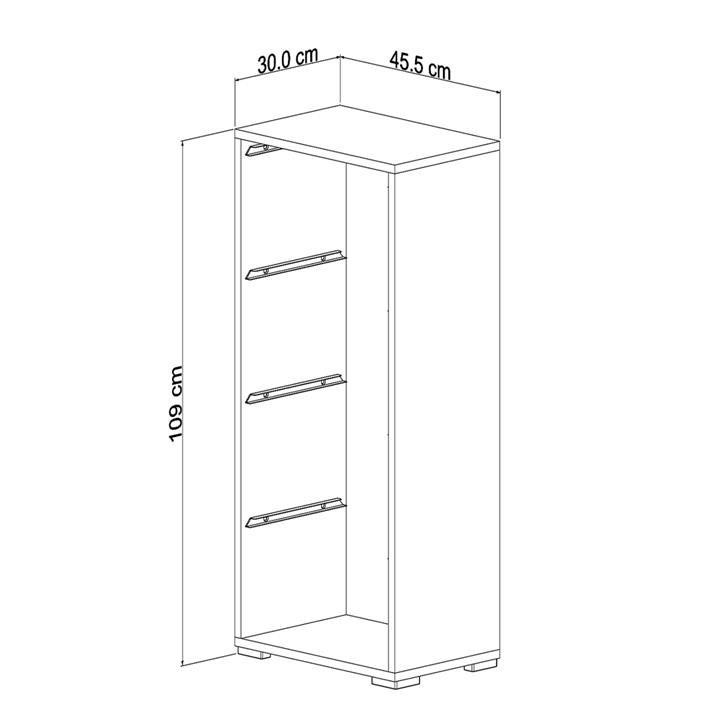 CHEST OF DRAWERS SANI HM18216.01 MELAMINE IN WHITE-4 WHITE P.E. DRAWERS 45,5x30x109Hcm.