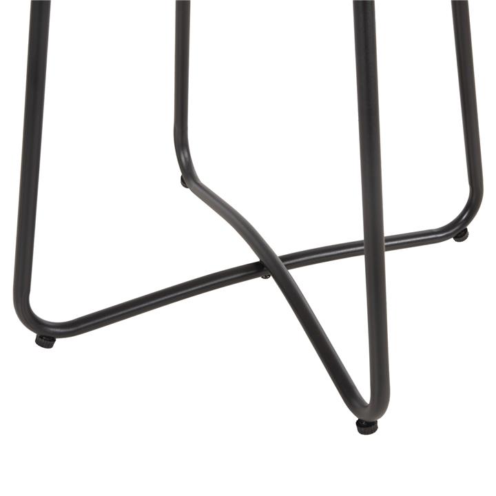 COFFEE TABLE GERRY HM5717.11 P.E.RATTAN IN BEIGE-BLACK METAL FRAME 50x50x47,5Hcm.