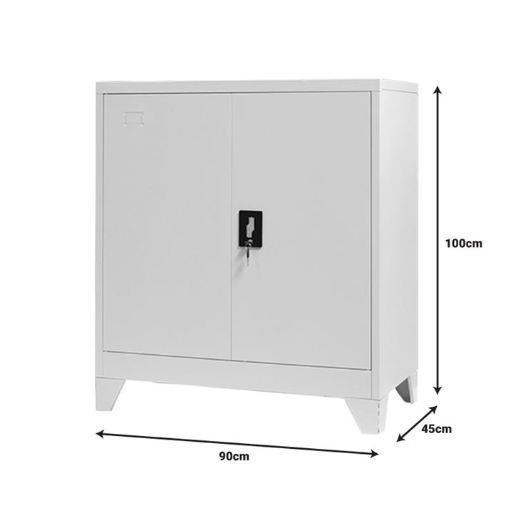 Cabinet with metal legs Armon pakoworld light gray aluminum 90x45x100cm