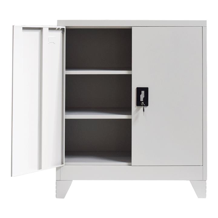 Cabinet with metal legs Armon pakoworld light gray aluminum 90x45x100cm