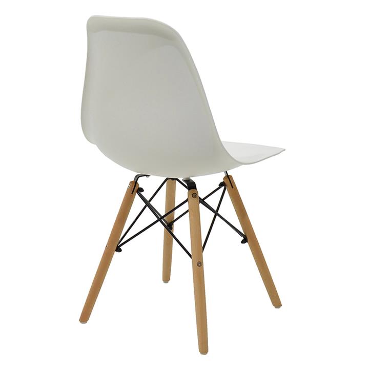Dining table Natali-Julita set of 5 pakoworld MDF and pp in white-natural shade 120x80x76cm