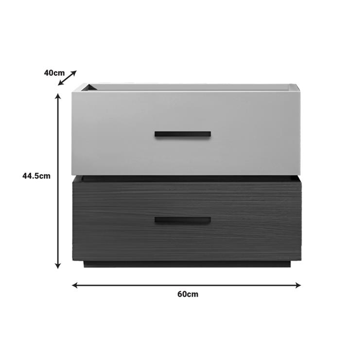 Sonlen pakoworld melamine and mdf bedside table in walnut-beige shade 60x40x44.5cm