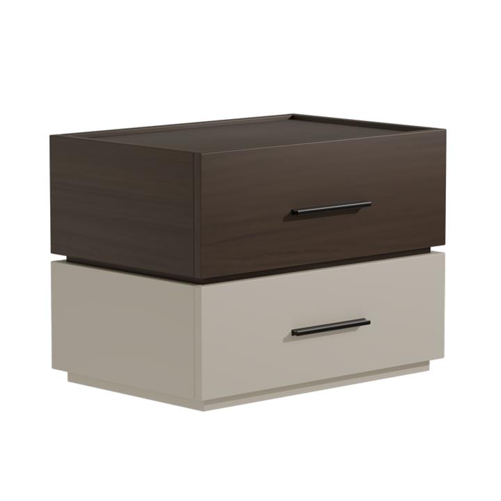 Sonlen pakoworld melamine and mdf bedside table in walnut-beige shade 60x40x44.5cm