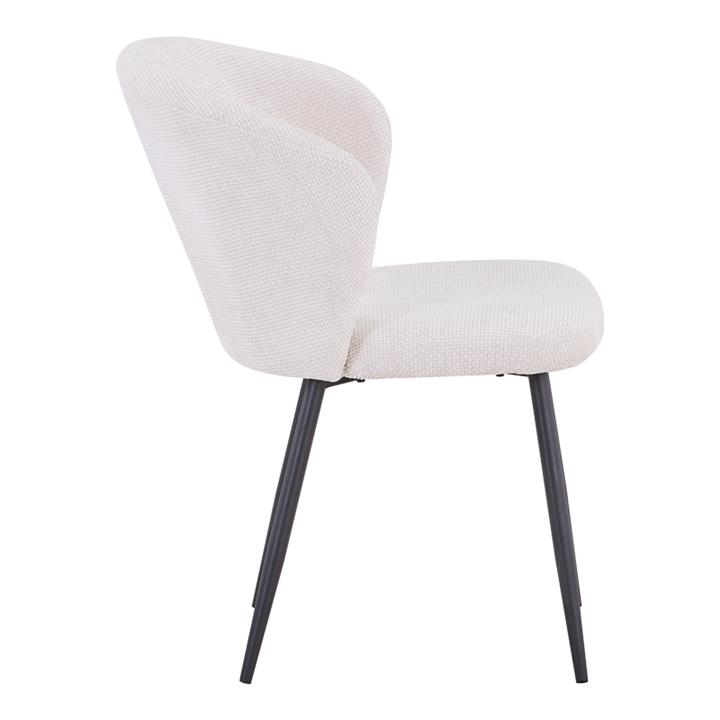 Karg pakoworld chair white fabric-leg black metal 57x62x80cm