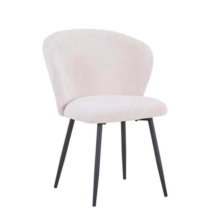 Karg pakoworld chair white fabric-leg black metal 57x62x80cm