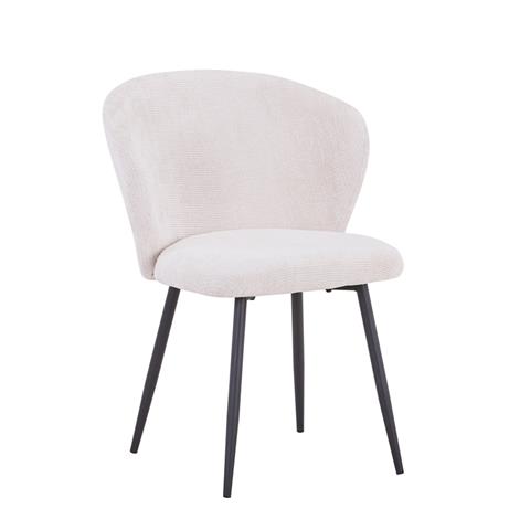 Karg pakoworld chair white fabric-leg black metal 57x62x80cm