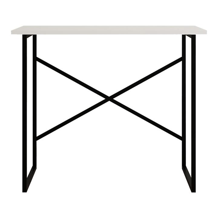 Zayn pakoworld desk black metal and melamine in white shade 90x60x70cm