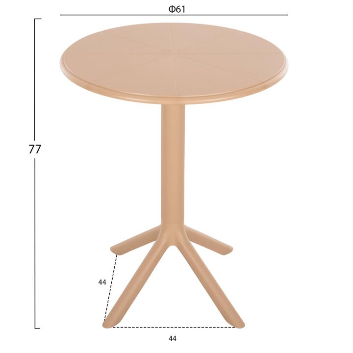 ROUND POLYPROPYLENE TABLE TERRIN HM6124.14 CAPPUCCINO Φ61x77Hcm.