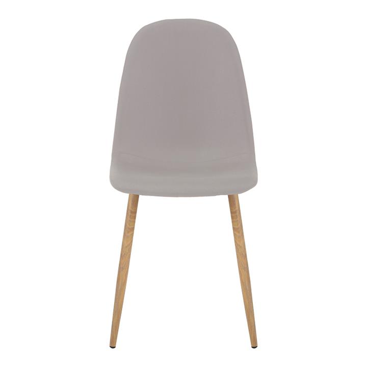 Chair Bella pakoworld light grey fabric-natural metal leg 43x52x88cm