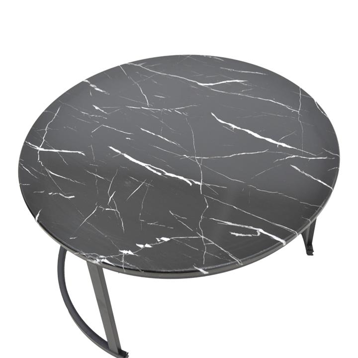Coffee table Revelon pakoworld set of 2 black marble 80x80x45cm
