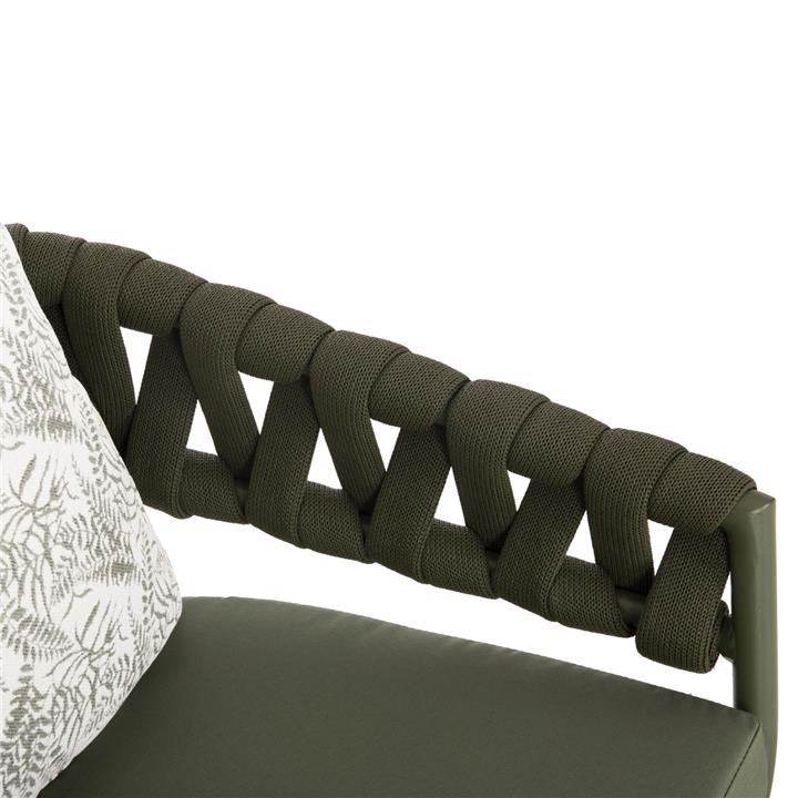 ARMCHAIR ALUMINUM CAMDEN HM6141.09 BACK CUSHION WITH PRINT DESIGN-DARK OLIVE 56x60x72-87Hcm.