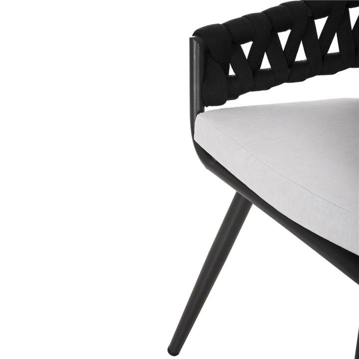 ARMCHAIR ALUMINUM CAMDEN HM6141.01 BACK CUSHION IN ECRU WITH PRINT DESIGN-ANTHRACITE 56x60x72-87Hcm.