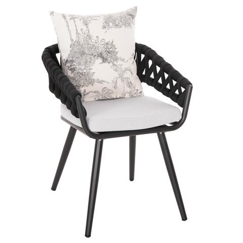 ARMCHAIR ALUMINUM CAMDEN HM6141.01 BACK CUSHION IN ECRU WITH PRINT DESIGN-ANTHRACITE 56x60x72-87Hcm.