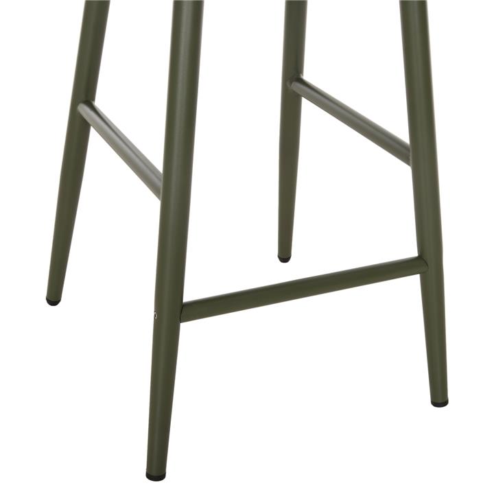 BAR STOOL ALUMINUM CAMDEN HM6142.09 BACK CUSHION WITH PRINT PATTERN-DARK OLIVE 56x60x108Hcm.