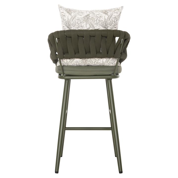 BAR STOOL ALUMINUM CAMDEN HM6142.09 BACK CUSHION WITH PRINT PATTERN-DARK OLIVE 56x60x108Hcm.
