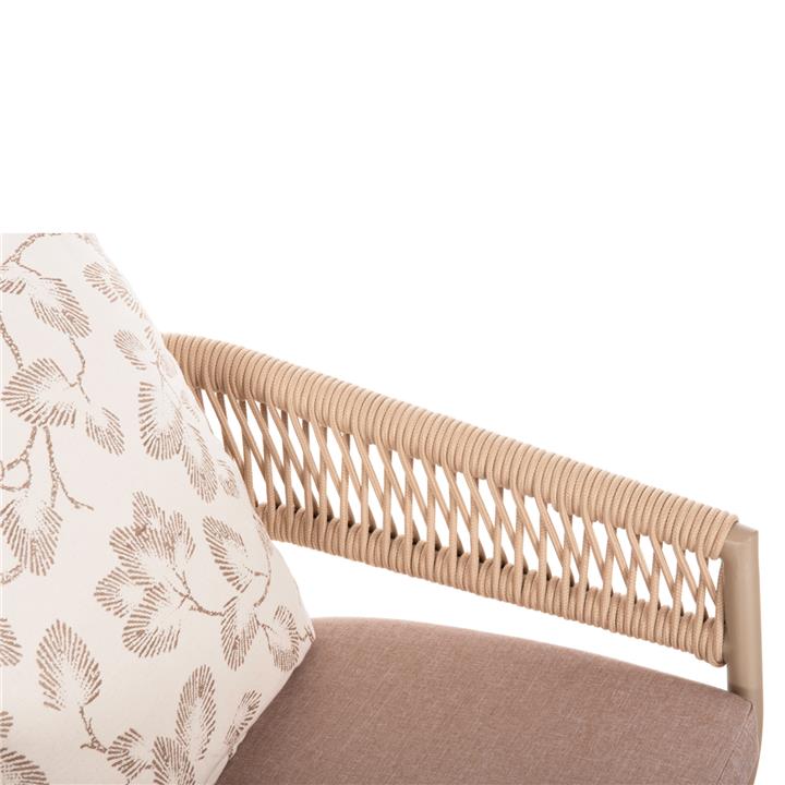 ARMCHAIR ALUMINUM CAMDEN HM6141.04 BACK CUSHION WITH PRINT DESIGN-CAPPUCCINO 56x60x72-87Hcm.