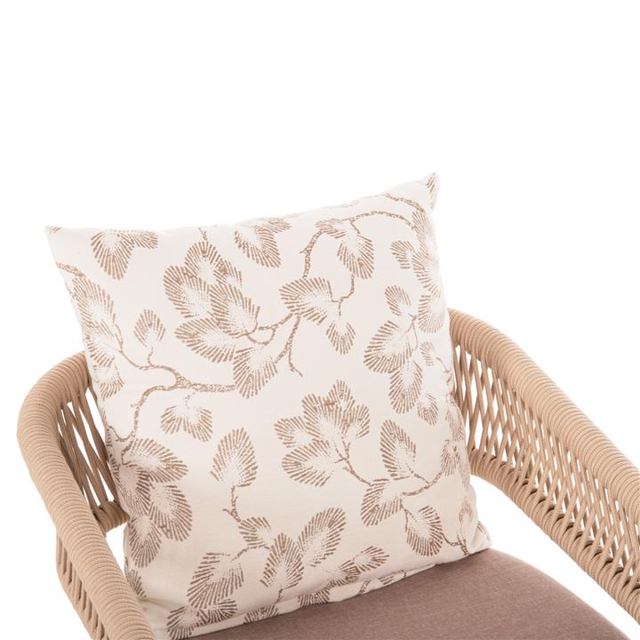 ARMCHAIR ALUMINUM CAMDEN HM6141.04 BACK CUSHION WITH PRINT DESIGN-CAPPUCCINO 56x60x72-87Hcm.