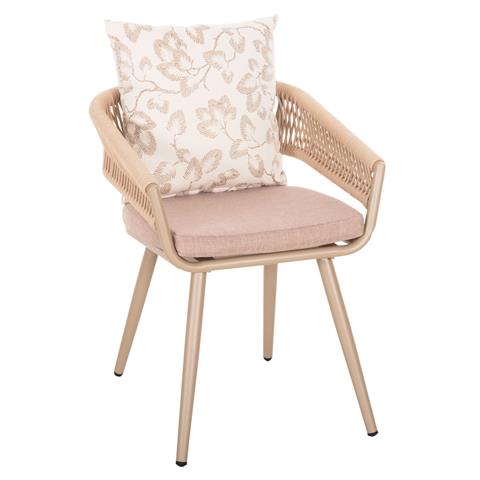 ARMCHAIR ALUMINUM CAMDEN HM6141.04 BACK CUSHION WITH PRINT DESIGN-CAPPUCCINO 56x60x72-87Hcm.