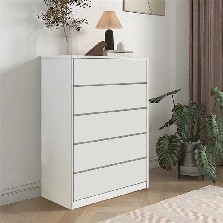 Kuanger pakoworld mdf chest of drawers in white shade 80x40x109cm