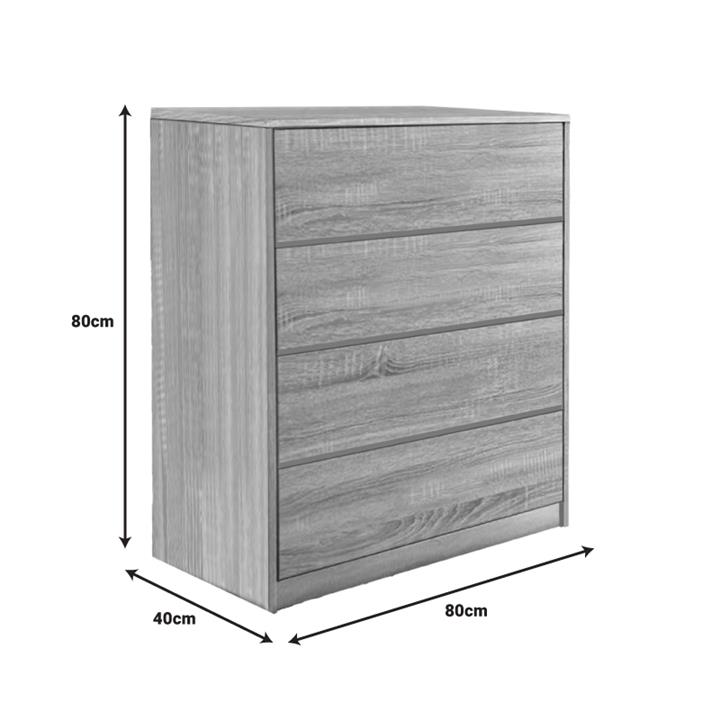 Kuanger pakoworld mdf chest of drawers in a natural shade 80x40x80cm
