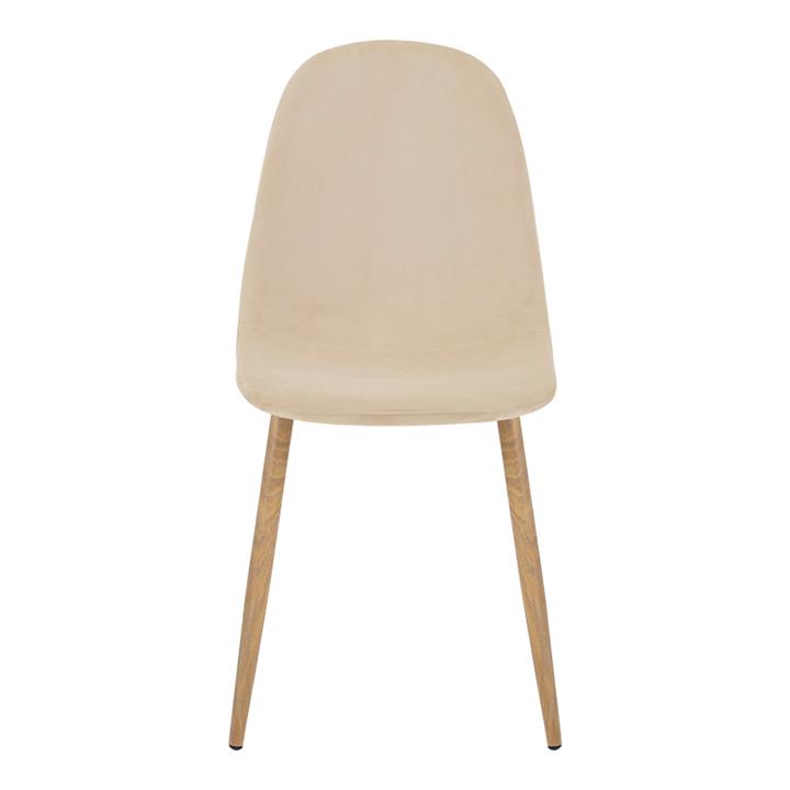 Chair Bella pakoworld beige fabric-natural metal leg 43x52x88cm