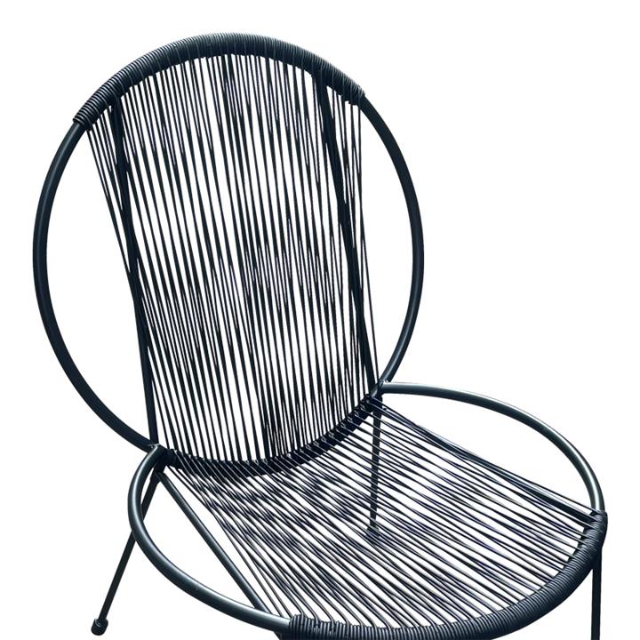 Garden chair Dapper pakoworld black metal-pe black 64.5x74.5x76cm