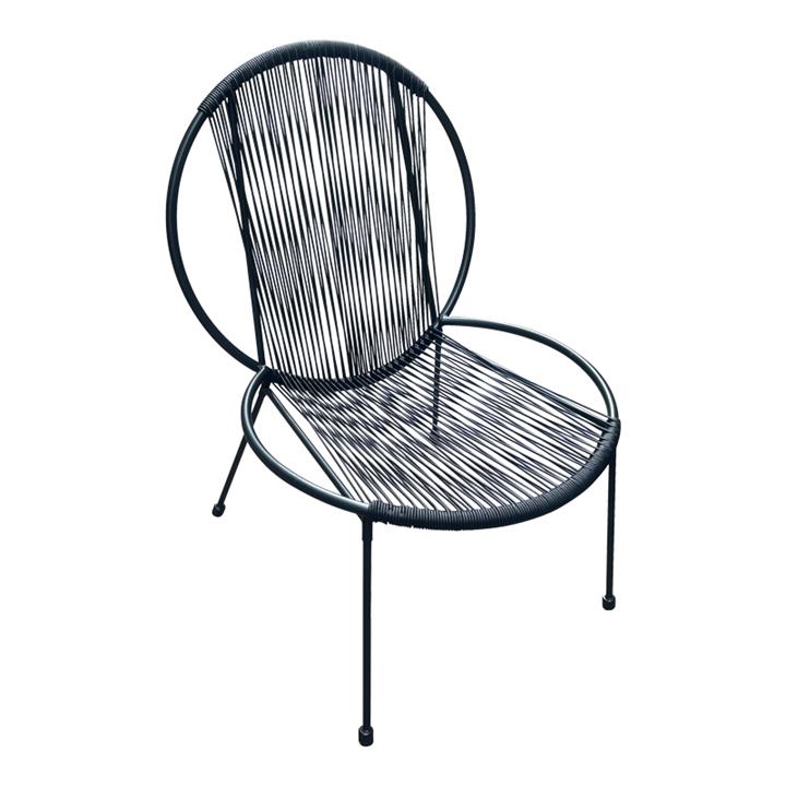 Garden chair Dapper pakoworld black metal-pe black 64.5x74.5x76cm