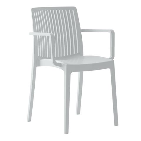 POLYPROPYLENE ARMCHAIR IDA HM6127.01 WHITE 41,3x54,2x81,8Hcm.