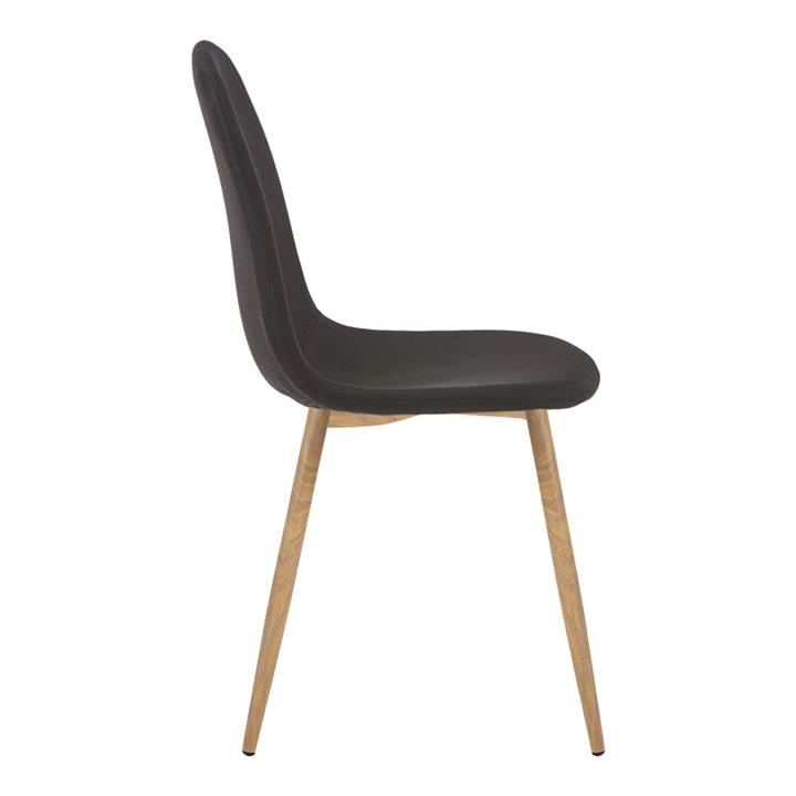Chair Bella pakoworld antracite fabric-natural metal leg 43x52x88cm