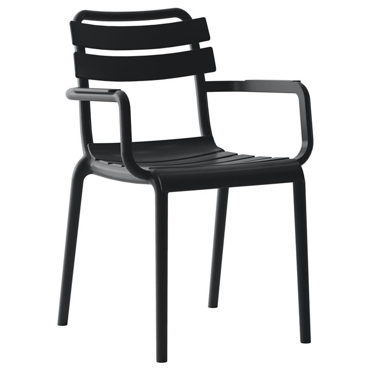 POLYPROPYLENE ARMCHAIR PHILLY HM6123.02 BLACK 58,5x49x83,5Hcm.