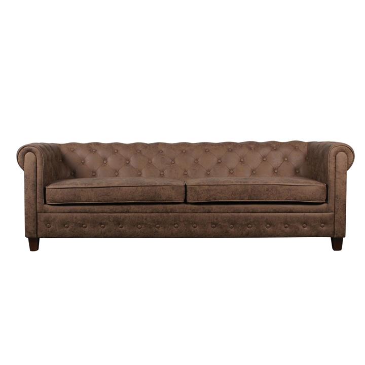 CHESTERFIELD Newport Kαναπές 3Θέσιος Σαλονιού - Καθιστικού, Ύφασμα Antique Look Καφέ