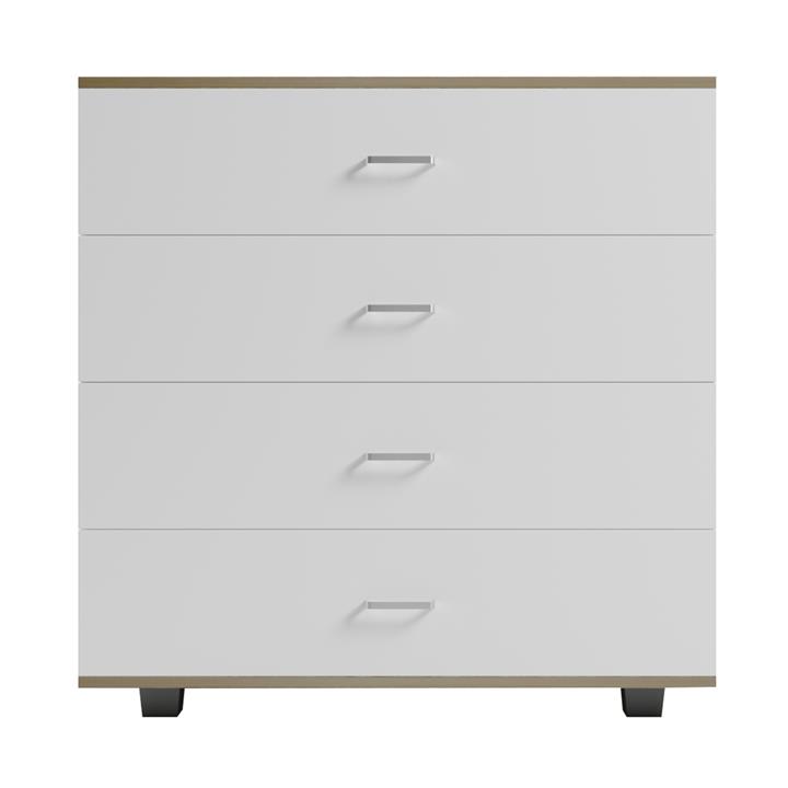 CHEST OF DRAWERS WITH 4 DRAWERS HM8996.04 MELAMINE IN SONAMA-WHITE 80x40x83Hcm.