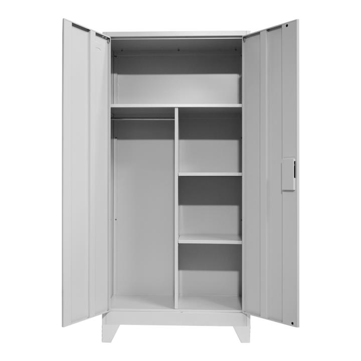 Column wardrobe with metal legs Zogi pakoworld light gray aluminum 90x45x190cm