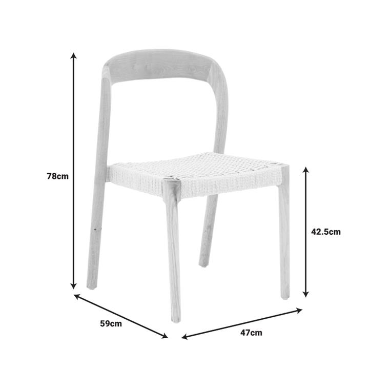 Καρέκλα Tavrine pakoworld σχοινί-rubberwood σε φυσική απόχρωση 47x59x78εκ