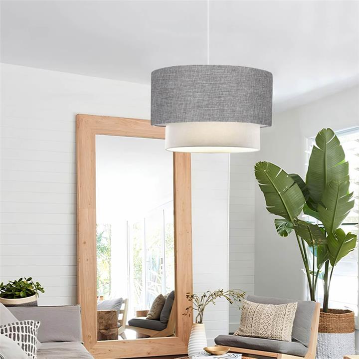 Ceiling light Fersa pakoworld grey-cream D30x20cm