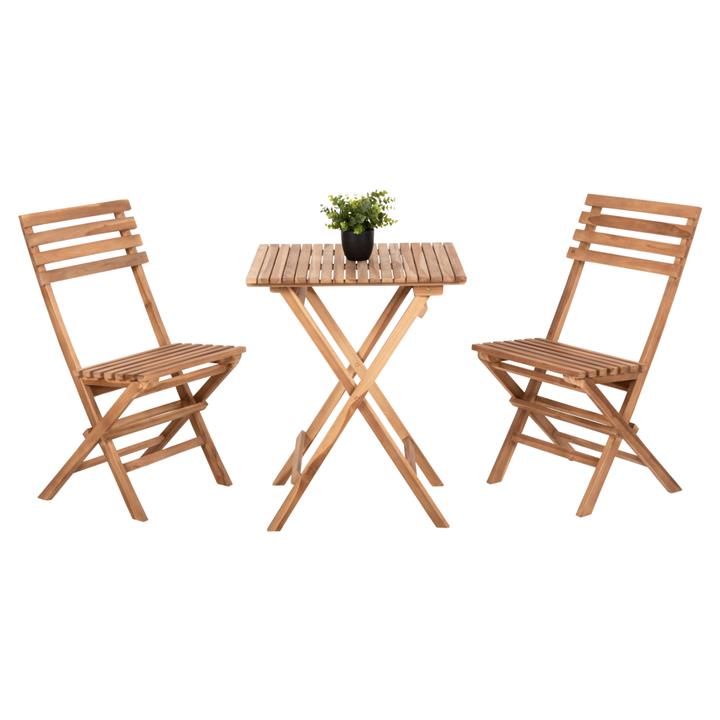DINING SET OUTDOOR 3PCS KENDYR HM9907 SOLID TEAK WOOD-NATURAL 46x50x88,5H