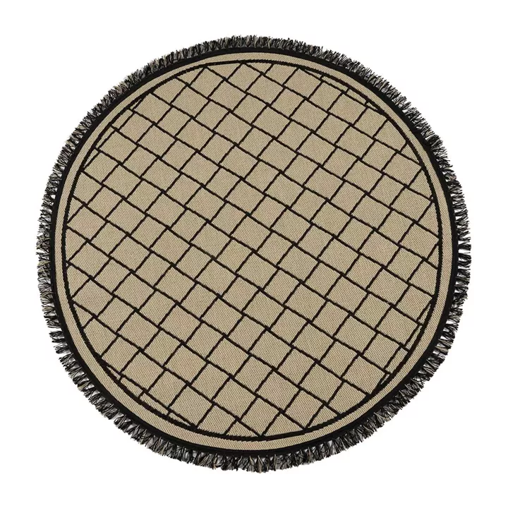 Ροτόντα 160x160 ψάθα με κρόσια Sol Art 9756 Μπεζ