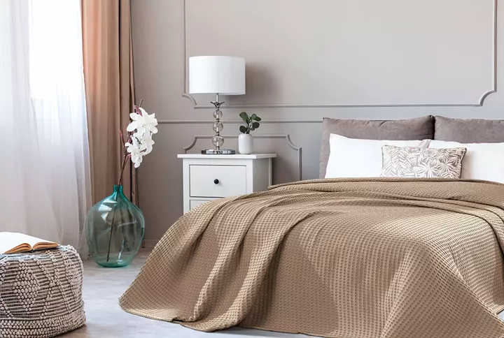 Πικέ κουβέρτα μονή Waffle 170x240 Μπεζ