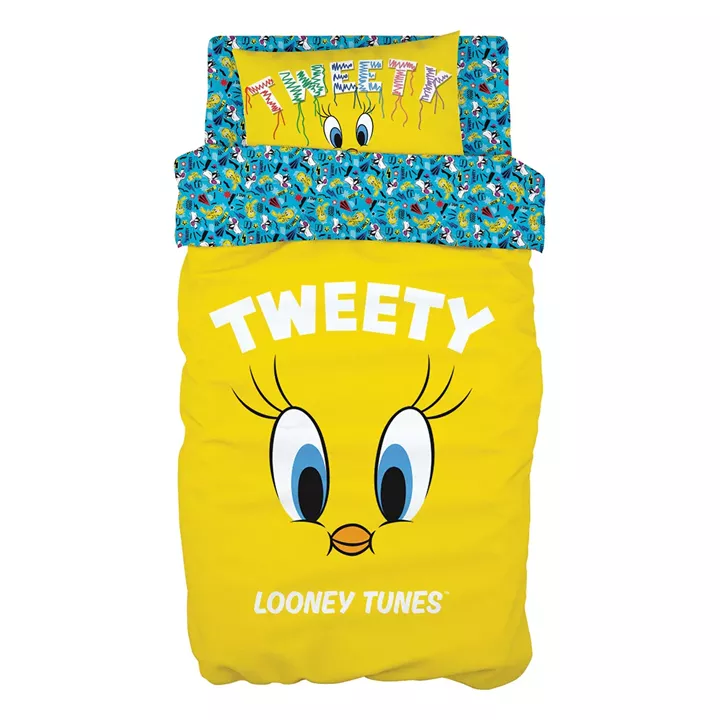 Σετ παπλωματοθήκη μονή Art 6191 Tweety 165x250 Κίτρινο
