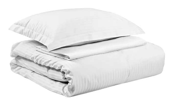 Παπλωματοθήκη ξενοδοχείου υπέρδιπλη Ribbon 230TC Satin Stripe Percal Pennie 70% Cot - 30% Pol 235x245+30