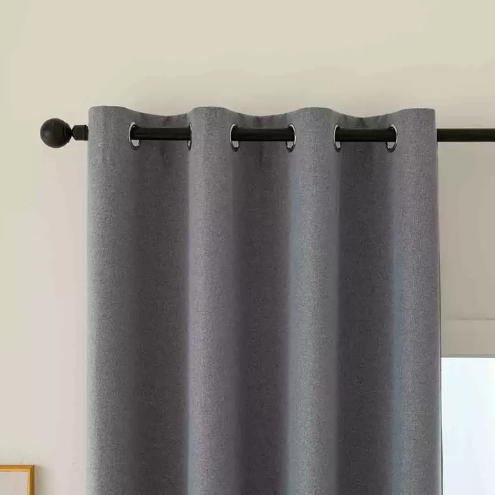 Κουρτίνα Full Blackout σκίασης με 8 κρίκους Total Art 8446 140x270 Ανθρακίτης