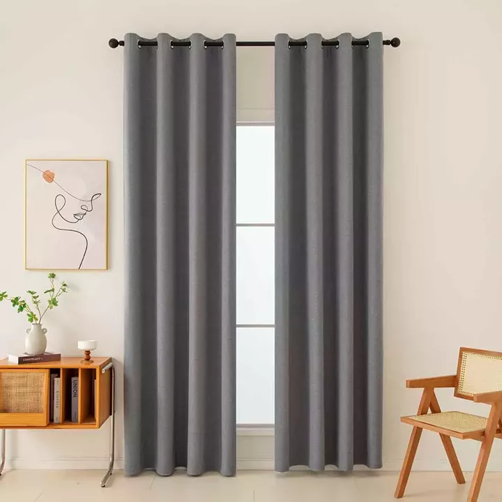 Κουρτίνα Full Blackout σκίασης με 8 κρίκους Total Art 8446 140x270 Ανθρακίτης