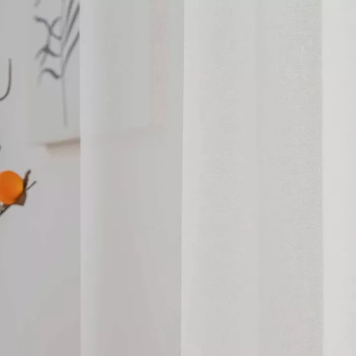 Κουρτίνα γάζα μονόχρωμη με 8 μεταλλικούς κρίκους Sharp Art 8448 140x270 Εκρού