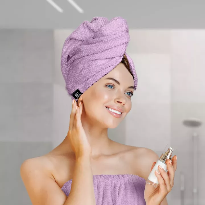 Πετσέτα μαλλιών Turban Art 3409 Λιλά