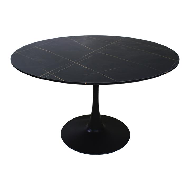 Gaston-Balou I pakoworld dining table set of 5 pp-mdf in black-natural color D120x75cm