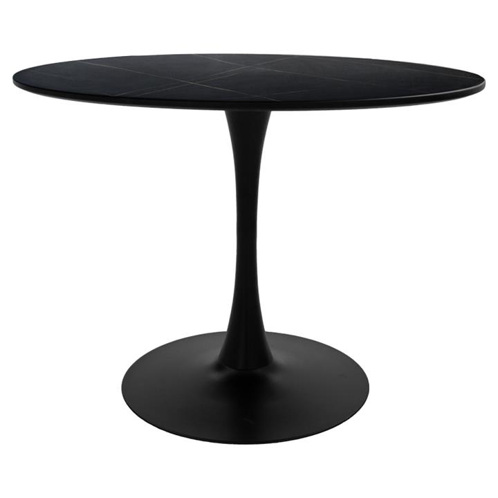 Gaston-Balou I pakoworld dining table set of 5 pp-mdf in black-natural color D120x75cm