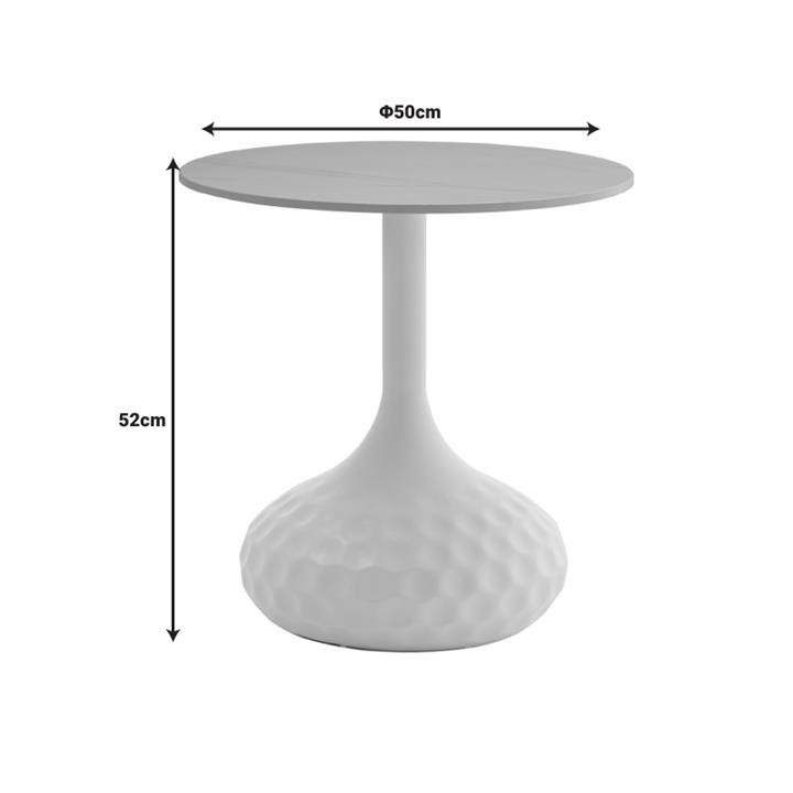 Coffee table Fabron Inart black sintered stone D50x52cm