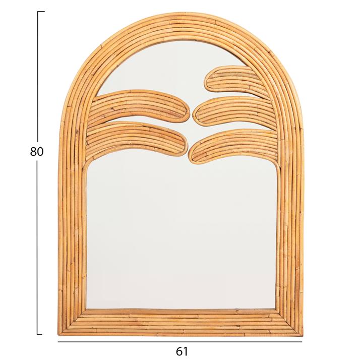 WALL MIRROR REFLECT HM4366 NATURAL RATTAN FRAME 61x5x80Hcm.