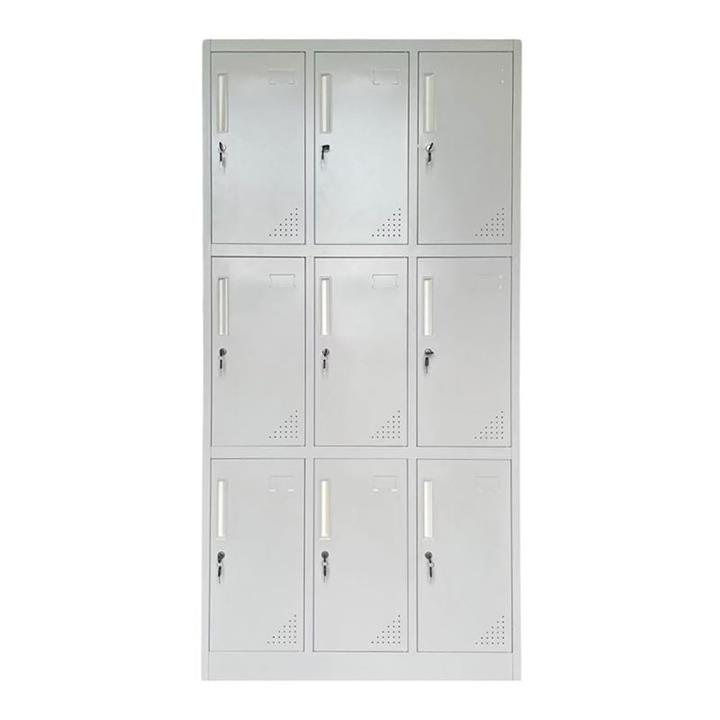 LOCKER 9 Θέσεων Φοριαμός - Ερμάριο με εσωτερικά ράφια, Μέταλλο Βαφή Γκρι