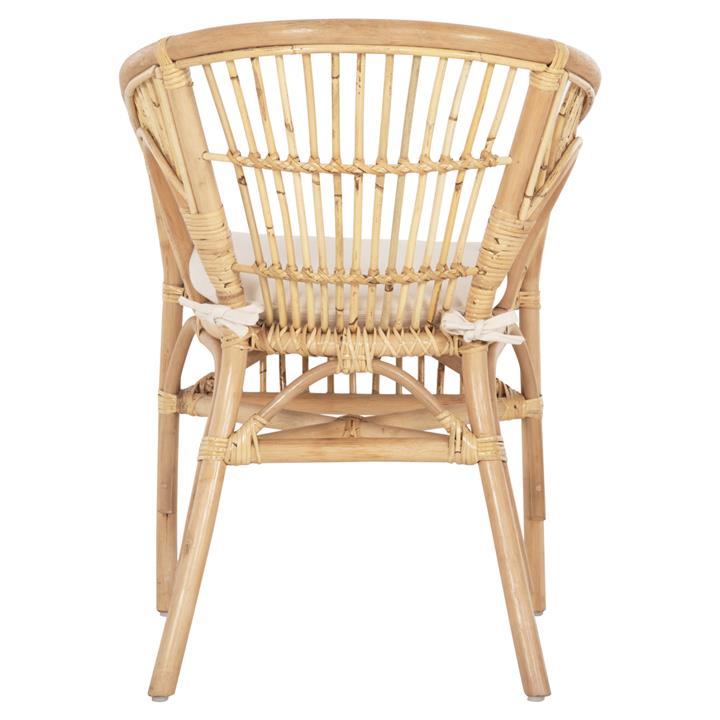 ARMCHAIR DAMPAR HM9929.04 RATTAN IN NATURAL-WHITE CUSHION 59x61x80Hcm.